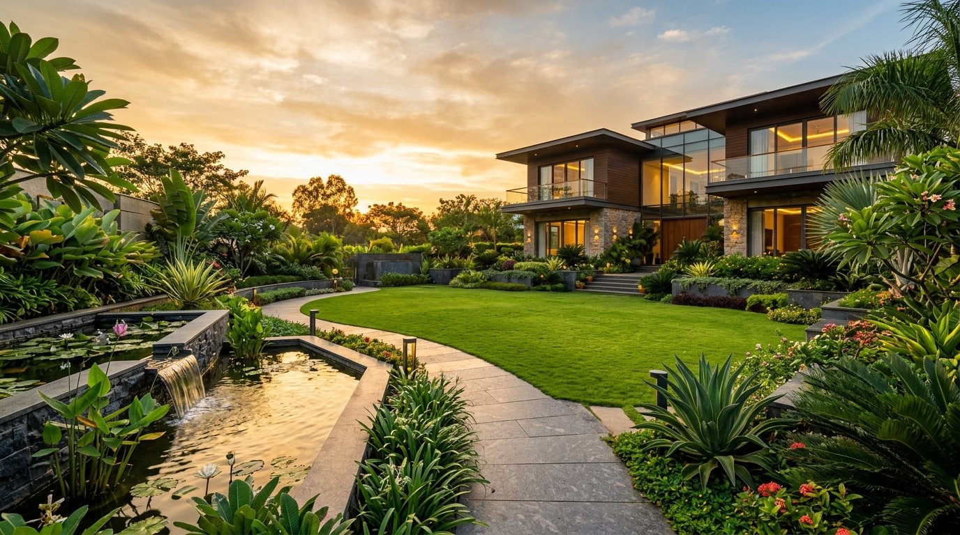 Beautiful landscape garden